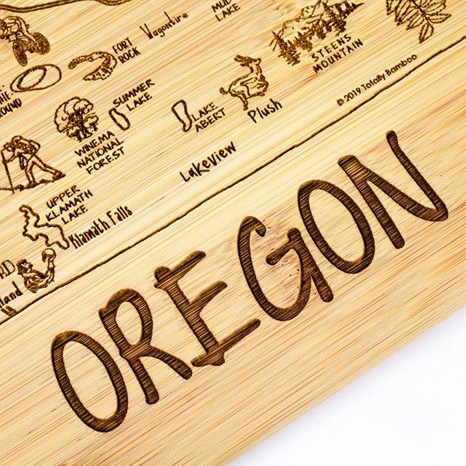 Totally Bamboo A Slice of Life Oregon State Serving and Cutting Board, 11" x 8.75"