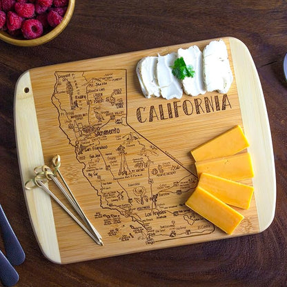Totally Bamboo A Slice of Life California State Serving and Cutting Board, 11" x 8.75"