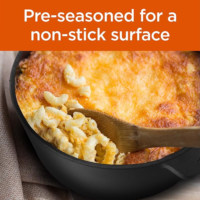 Commercial Chef 2-in-1 5-Qt. Dutch Oven with 10.25-Inch Skillet Lid, Pre-Seasoned Cast Iron, Works on All Cooktops Including Induction, Outdoor Cookware for Campfires or Grills, CHFL508