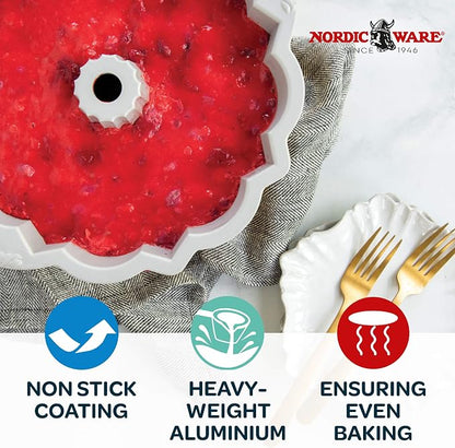 Nordic Ware Anniversary Bundt 12 Cup, Gold (Pack of 3)