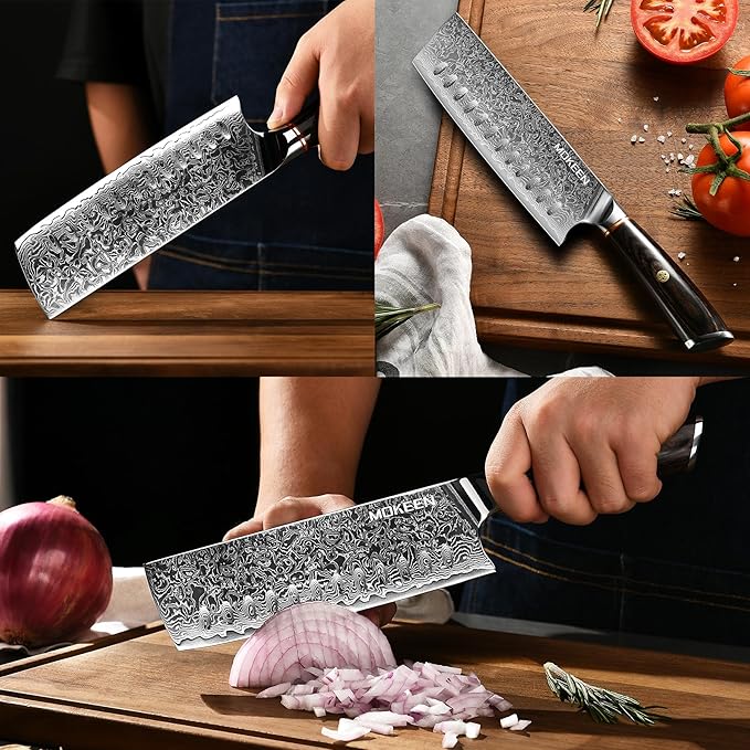 Kitchen Knife Set 3PCS, 67 Layers VG10 Damascus Chef Knife Set Japanese Cooking Knives with PakkaWood Wood Handle, Gift Box