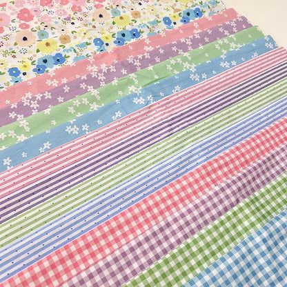 7 pcs 20" x 20" Cotton Fabric DIY Making Supplies Quilting Patchwork Fabric Fat Quarter Bundles DIY for Quilting Cotton Patchwork Cushions (16pcs Flowers, 20" x 20")