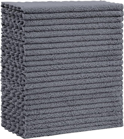 Kitinjoy 24 Pack Kitchen Cloths Dish Towels (7" x 9", Grey), Super Soft and Absorbent Dish Cloths, Nonstick Oil Fast Drying Coral Velvet Microfiber Cleaning