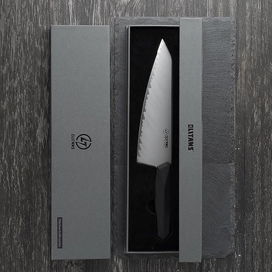 OLITANS Chef's Knife, 8 in Professional Chef Kinfe VG-10, Ultra Sharp Kitchen Knife, G10 Handle (Black)