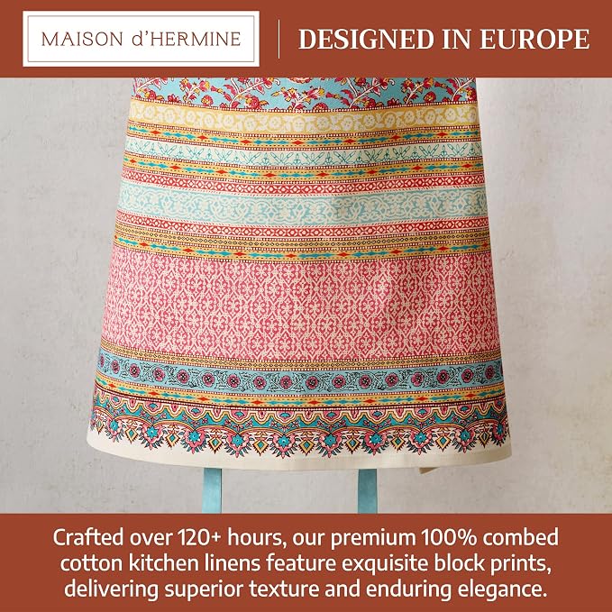 Maison d' Hermine 100% Cotton Apron for women with Pocket Kitchen Chef Apron for Men Cooking Spring Summer