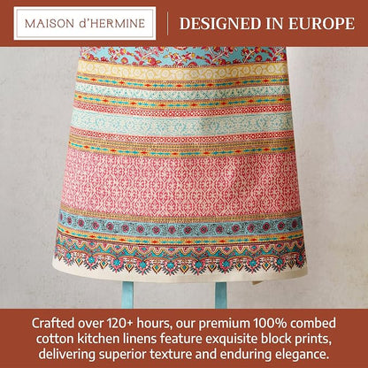 Maison d' Hermine 100% Cotton Apron for women with Pocket Kitchen Chef Apron for Men Cooking Spring Summer