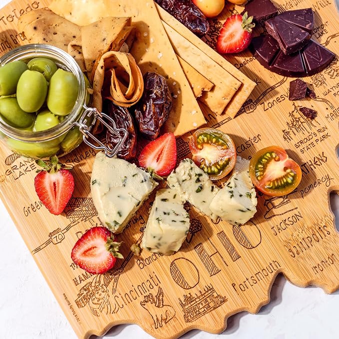 Totally Bamboo Destination Ohio State Shaped Cutting Board