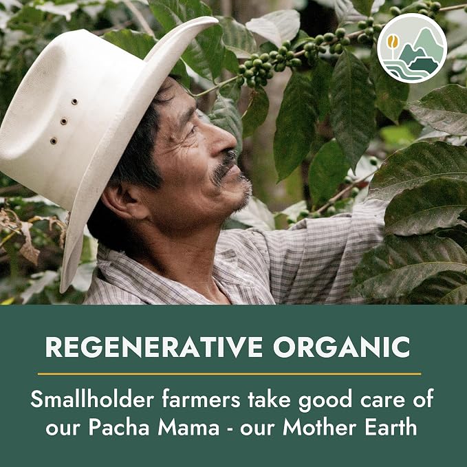 Pachamama Organic Coffee - Espresso Beans - Dark Roast Whole Bean Coffee - 2 lb - Farmer Owned & Regenerative