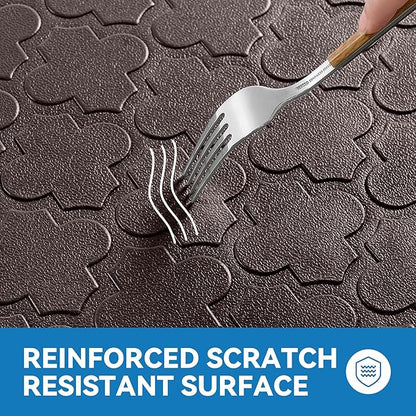 Kitchen Mat Cushioned Anti Fatigue for Floor, Non-Slip Waterproof Comfort Rug for Kitchen Sink, Standing Desk & Laundry, 17.3"x39", Chocolate