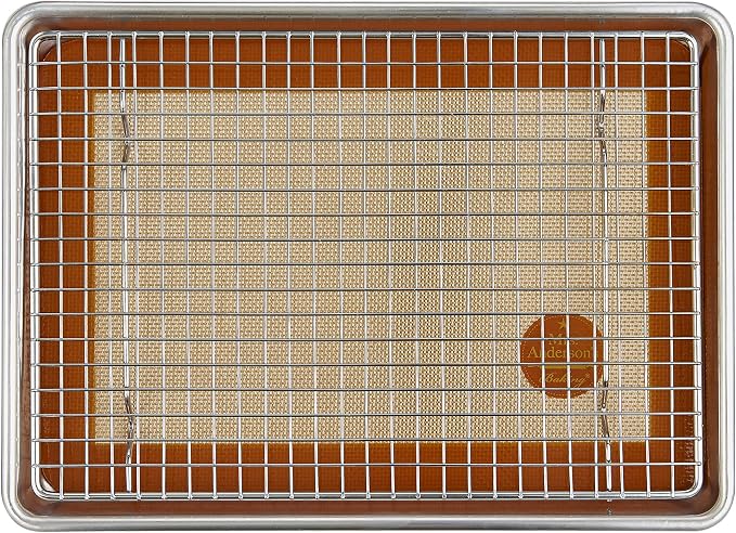 Mrs. Anderson’s Baking Quarter Sheet Pan, 9.5-Inches x 13-Inches, Heavyweight Commercial Grade 19-Gauge Aluminum
