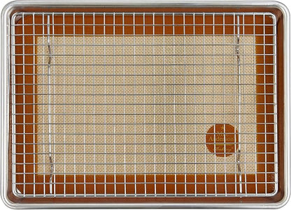 Mrs. Anderson’s Baking Quarter Sheet Pan, 9.5-Inches x 13-Inches, Heavyweight Commercial Grade 19-Gauge Aluminum