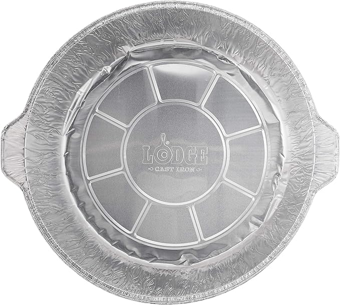 Lodge Silver 12 Inch Aluminum Foil Dutch Oven Liner - 100% Recyclable Dutch Oven Liner - Easy Camp Cooking Cleanup - 12 Pack