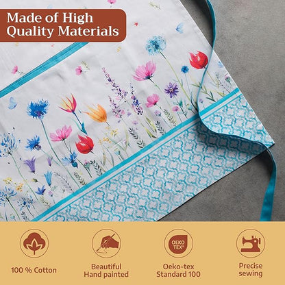 Maison d' Hermine 100% Cotton Apron for women with Pocket Kitchen Chef Apron for Men Cooking Spring Summer