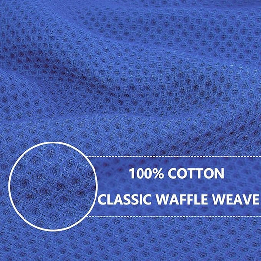 Homaxy 100% Cotton Waffle Weave Kitchen Dish Cloths, Ultra Soft Absorbent Quick Drying Dish Towels, 12 x 12 Inches, 24-Pack, Blueberry