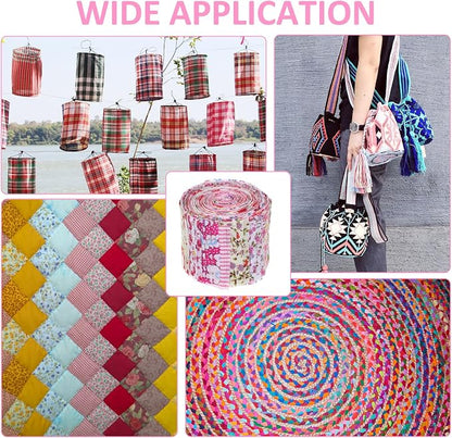 42Pcs Jelly Roll Fabric Strips Soft Cotton Quilting Fabric 2.5 x 20 Inch Pre-Cut Cotton Strips Bundles for Quilting Crafting and Sewing(Red and Pink)