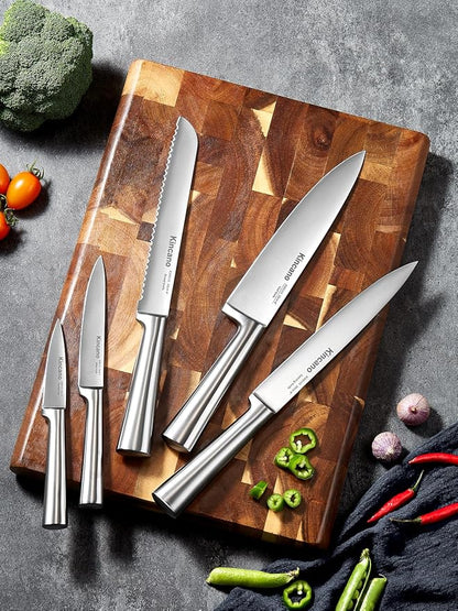 Knife Set, 14 PCS High Carbon Stainless Steel Super Sharp Kitchen Knife Set for Chef with Acrylic Stand, include Steak Knives, Sharpener and Scissors, Ergonomical Design by kincano
