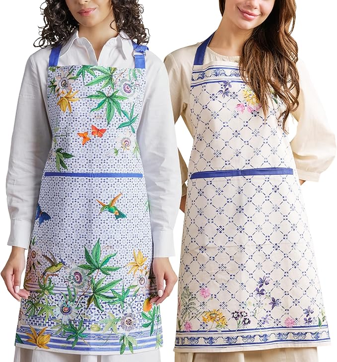 Maison d' Hermine 100% Cotton Apron for women with Pocket Kitchen Chef Apron for Men Cooking Spring Summer
