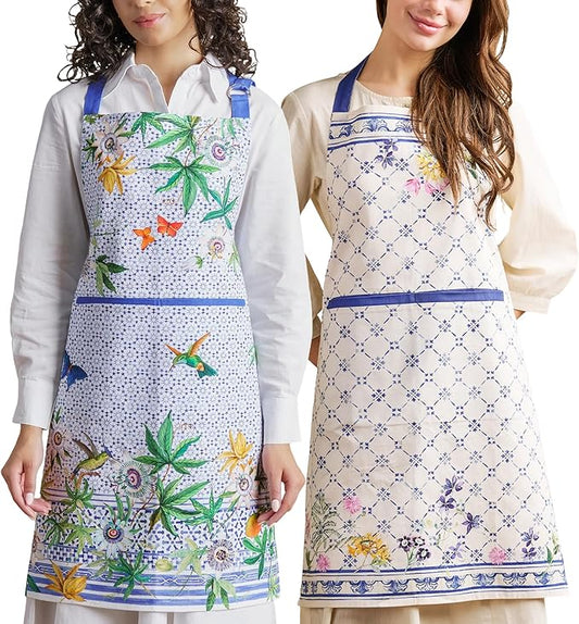 Maison d' Hermine 100% Cotton Apron for women with Pocket Kitchen Chef Apron for Men Cooking Spring Summer