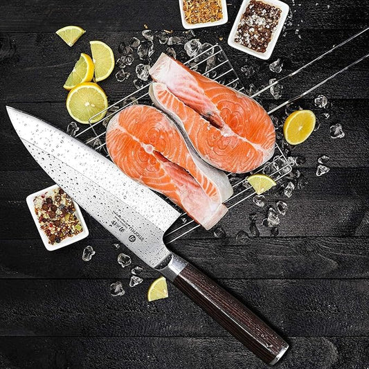 imarku 7 Inch Deba Knife,Ultra Sharp Sushi Knife,Ultimate Japanese Kitchen Knife with Stainless Steel Single Bevel,Fish Fillet Knifes for Fish Cutting with Ergonomic Wood Handle, Fathers Day