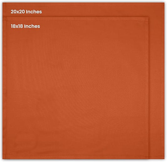 Utopia Kitchen Orange Cloth Napkins [12 Pack, 20x20 Inch] Absorbent Cotton Blend Washable and Reusable for Halloween, Thanksgiving, Dinner, Restaurant, Lunch, Wedding and Hotel
