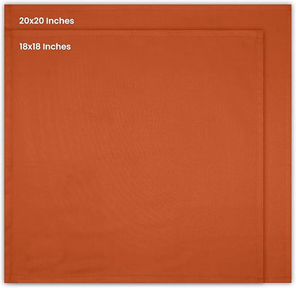 Utopia Kitchen Orange Cloth Napkins [12 Pack, 18x18 Inch] Absorbent Cotton Blend Washable and Reusable for Halloween, Thanksgiving, Dinner, Restaurant, Lunch, Wedding and Hotel