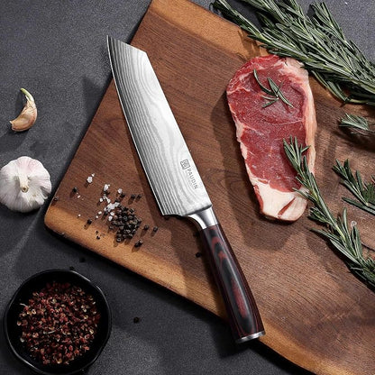 PAUDIN Kiritsuke Knife, 8 Inch Japanese Chef's Knife – High Carbon Stainless Steel Kitchen Knife with Ergonomic Pakkawood Handle & Protective Sheath, Great Gift for Men Women