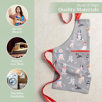 Maison d' Hermine 100% Cotton Apron for women with Pocket Kitchen Chef Apron for Men Cooking Spring Summer
