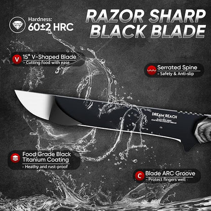 Dream Reach Fillet Boning Knife - Japanese Hand Forged Full Tang Sharp Deboning Knife for Meat Cutting, Kitchen BBQ Gift