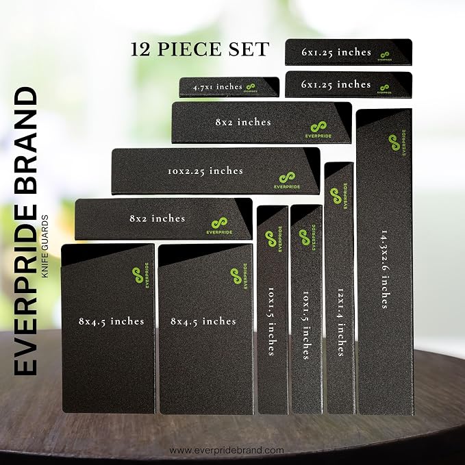 EVERPRIDE 12-Piece Knife Guard Set, Universal Blade Cover Knife Sheaths for Chef and Kitchen Knives Durable Knife Edge Guards Include Multiple Sizes to Protect Your Full Set of Knives