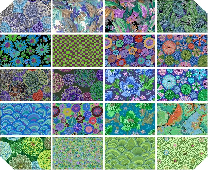 Kaffe Fassett Collective August 2024 Cool 20 Fat Quarters FreeSpirit Fabrics
