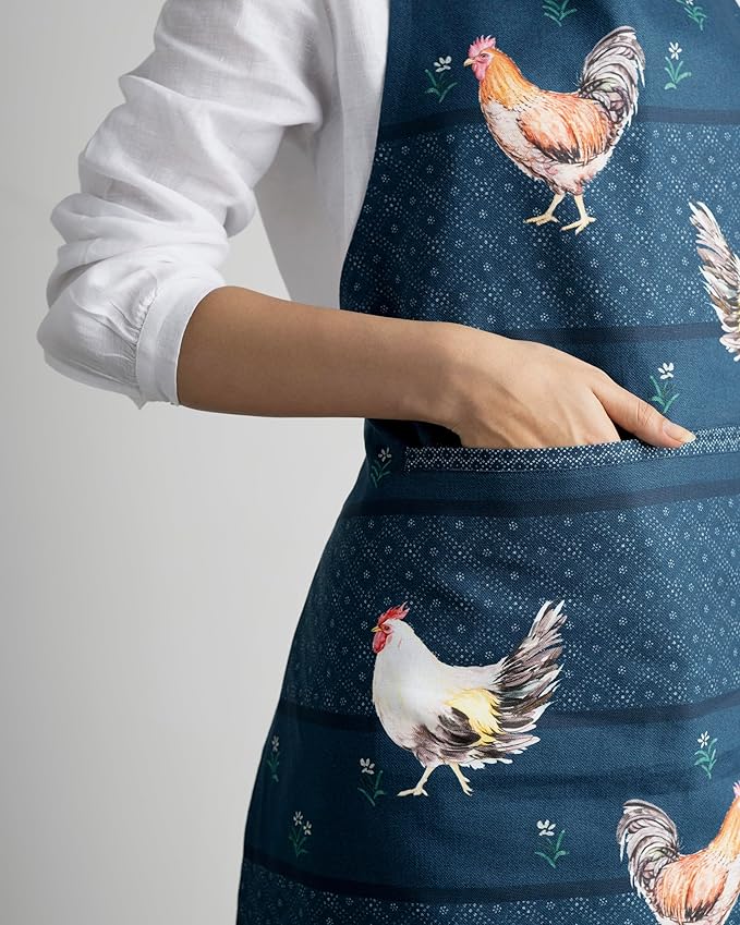 Maison d' Hermine 100% Cotton Apron for women with Pocket Kitchen Chef Apron for Men Cooking Spring Summer