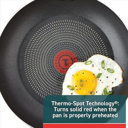 T-Fal Initiatives Non Stick Fry Pan 2 Piece Set, 8.5, 10 Inch, Oven Broiler Safe 350F, Cookware, Kitchen Cooking Set, Skillets, Frying Pans, Egg Pan, Omelet Pan, Pots and Pans, Dishwasher Safe, Black