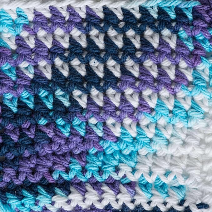 Lily Sugar'n Cream 100% Cotton Yarn 6-Pack Bundle with Bella's Crafts Stitch Markers (Ombre Fun Mix)