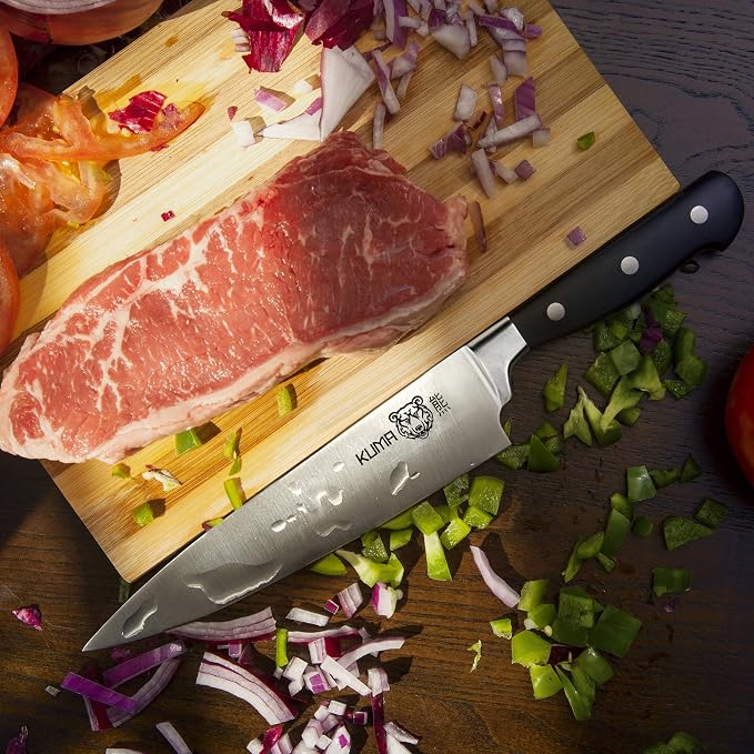 KUMA Multi Purpose Chef Knife Pro Bolster Edition (Set of 5) - 8 Inch Chef's Knife for Carving, Slicing & Chopping - Great Ergonomic Handle - Professional Kitchen Knives