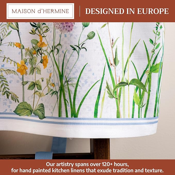 Maison d' Hermine 100% Cotton Apron for women with Pocket Kitchen Chef Apron for Men Cooking Spring Summer