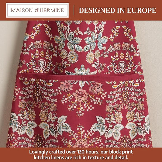 Maison d' Hermine 100% Cotton Apron for women with Pocket Kitchen Chef Apron for Men Cooking Spring Summer