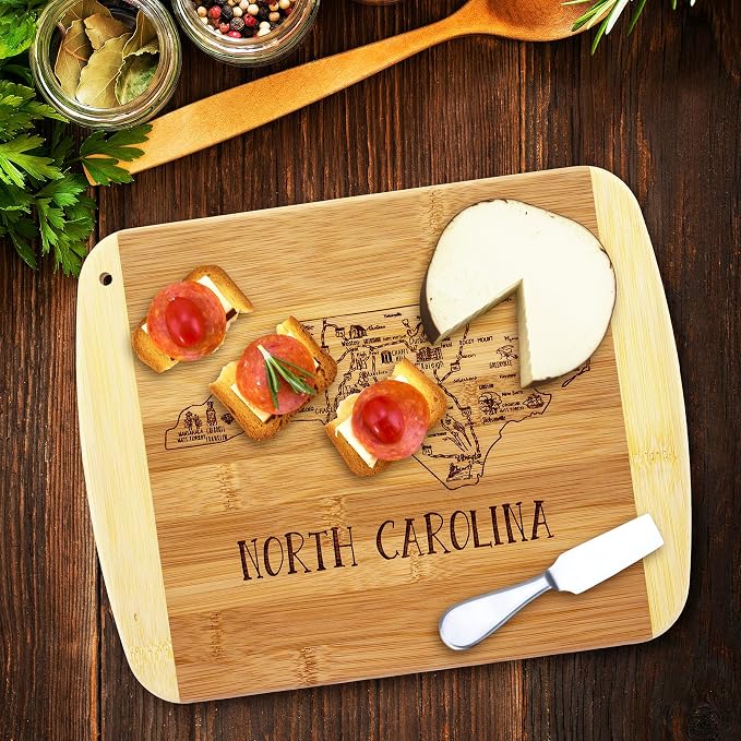 Totally Bamboo A Slice of Life North Carolina State Serving and Cutting Board, 11" x 8.75"