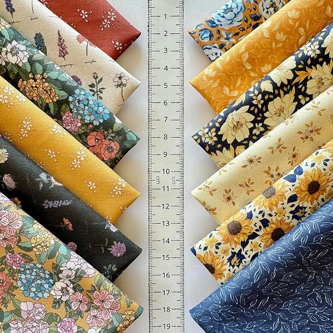 Vintage Floral & Botanical Cotton Fabric Bundle – 60 Pre-Cut Squares (8×8 inch), 100% Cotton 140 GSM, Eco Digital Print, Made in Turkey