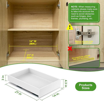 MyLifeUNIT Wooden Pull Out Drawers for Kitchen Cabinets, 14"W Fully Assembled Pull Out Cabinet Organizer Shelves, Soft Close Slide Out Drawer for Cabinet