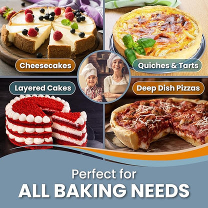 Springform Pan 9 Inch NONSTICK - Cheesecake Pan with Silicone Sleeve – NO LEAKS in Water Bath - No Foil Wrap Needed - Easy Cake Release – Sturdy Build - Heavy-Gauge Carbon Steel 0.4 mm