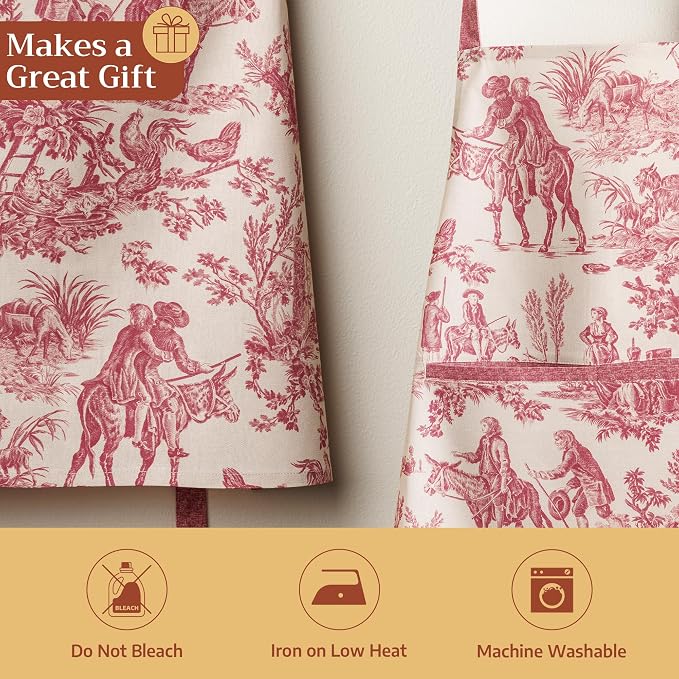 Maison d' Hermine 100% Cotton Apron for women with Pocket Kitchen Chef Apron for Men Cooking Spring Summer