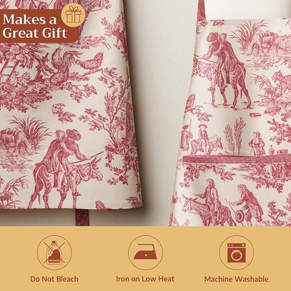 Maison d' Hermine 100% Cotton Apron for women with Pocket Kitchen Chef Apron for Men Cooking Spring Summer
