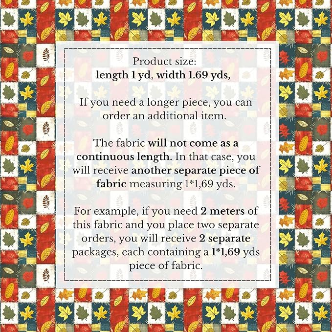 100% Cotton Fabric by the Yard – Turkish Quality Quilting & Sewing Fabric, 1 Yard x 1.69 Yards Wide, Patchwork Cotton for Crafts