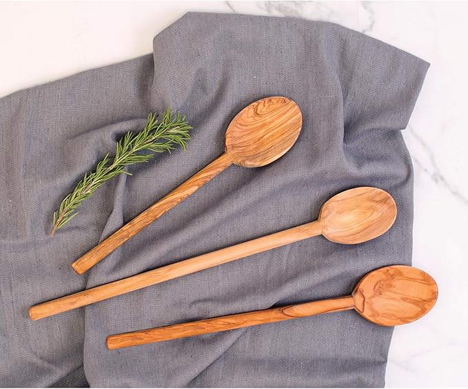 Eddington’s Italian Olive Wood Cooking Spoon, Handcrafted in Europe