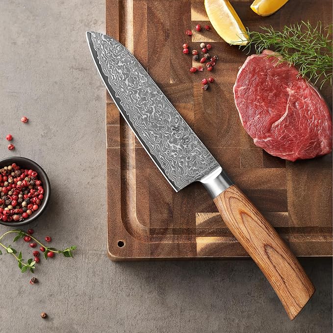 Wakoli EDIB Pro 4-Piece Damascus Knife Set – Professional Chef Knives Set with VG10 Core Blades, 67-Layer Damascus Steel and Ergonomic Pakkawood Handles – Premium Kitchen Knives in Elegant Gift Box