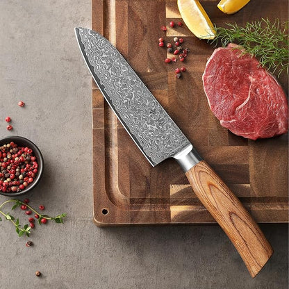 Wakoli EDIB Pro 4-Piece Damascus Knife Set – Professional Chef Knives Set with VG10 Core Blades, 67-Layer Damascus Steel and Ergonomic Pakkawood Handles – Premium Kitchen Knives in Elegant Gift Box