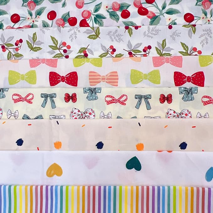 7 pcs 20" x 20" Cotton Fabric DIY Making Supplies Quilting Patchwork Fabric Fat Quarter Bundles DIY for Quilting Cotton Patchwork Cushions (Beige, 20" x 20")