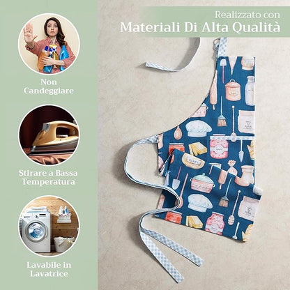 Maison d' Hermine 100% Cotton Apron for women with Pocket Kitchen Chef Apron for Men Cooking Spring Summer