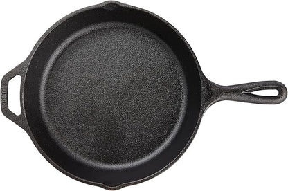 Lodge 8 Inch Pre-Seasoned Cast Iron Stamped Skillet - Signature Teardrop Handle - Use in the Oven, on the Stove, on the Grill, or Over a Campfire - Deer