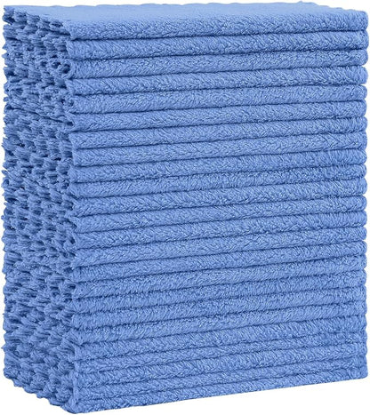 Kitinjoy 24 Pack Kitchen Cloths Dish Towels (7" x 9", Sky Blue), Super Soft and Absorbent Dish Cloths, Nonstick Oil Fast Drying Coral Velvet Microfiber Cleaning